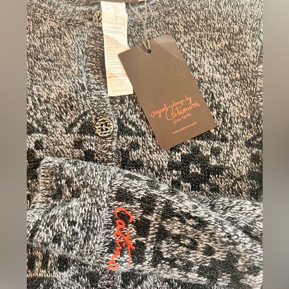 NWT $122 Catimini France Cardigan Sweater Girls Size 6 black gray - Picture 7 of 10